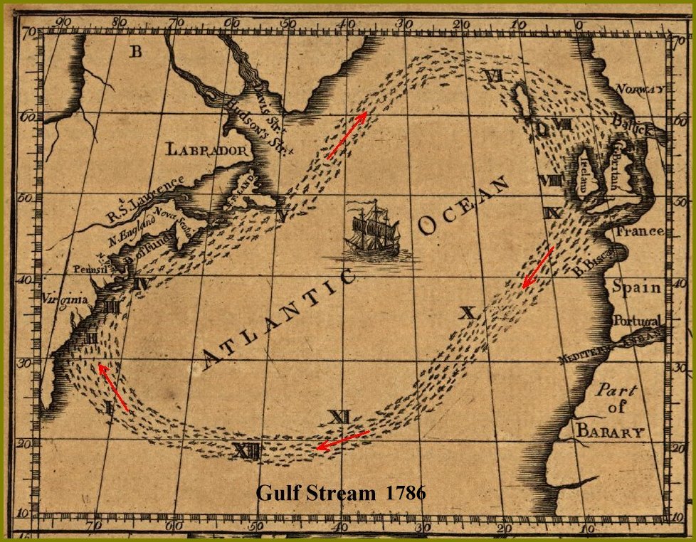 Geogarage Blog This Old Map Benjamin Franklin S Gulf Stream 1786