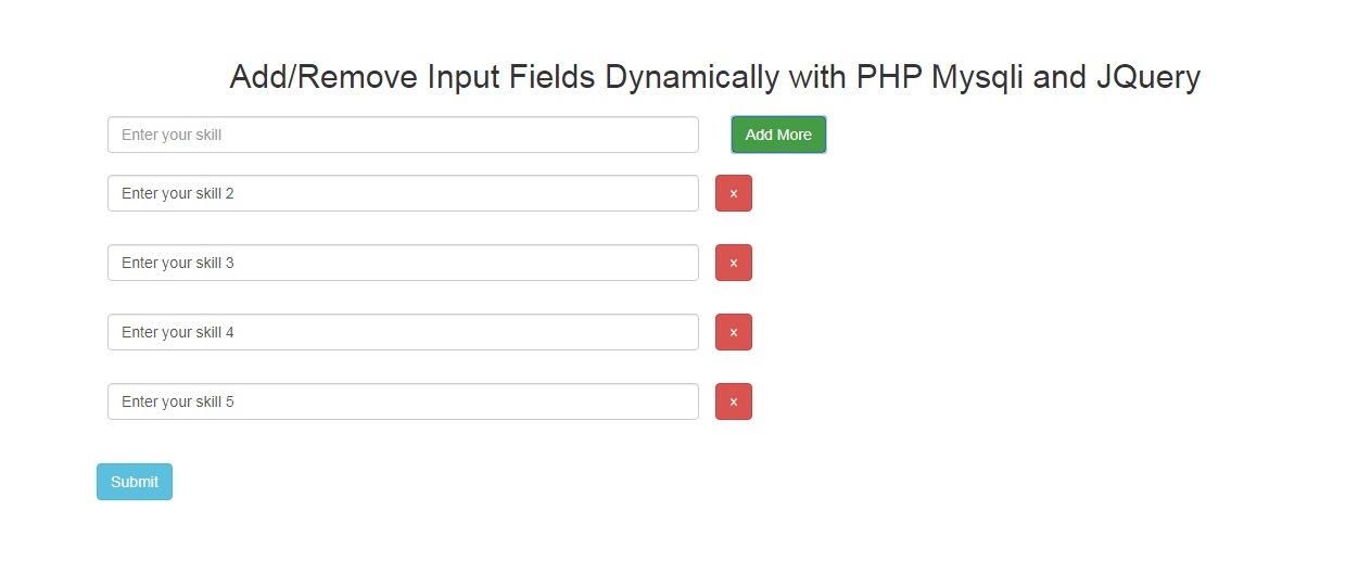 Add/Remove Input Fields Dynamically with jQuery | Tutorial101