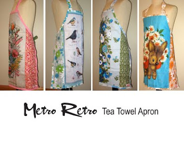 Metro Retro Handmade Tea Towel Apron