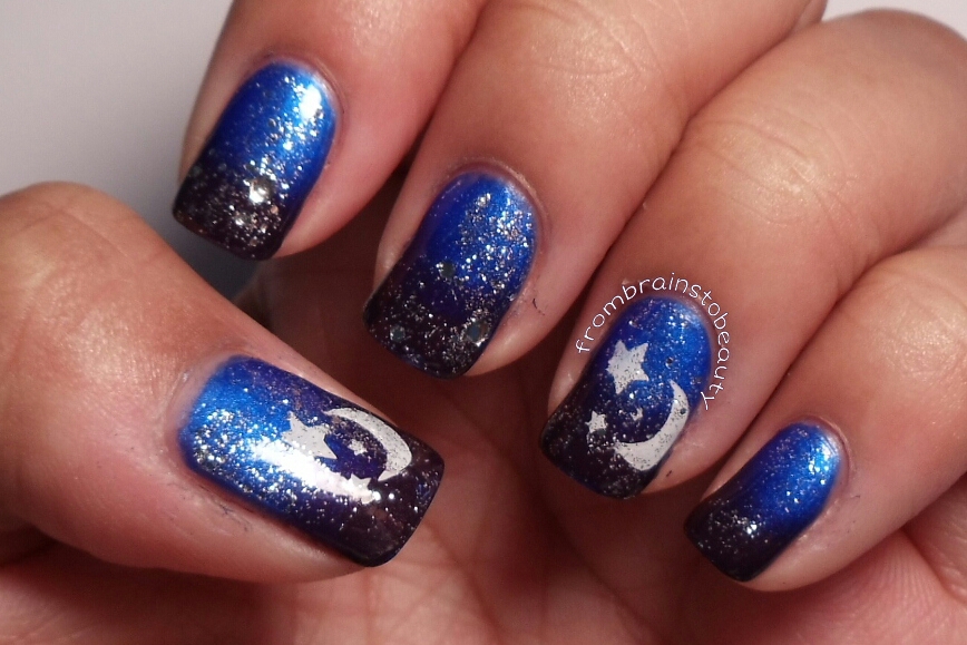 From Brains To Beauty ♥Nail Tutorial Starry Night Gradient Nail