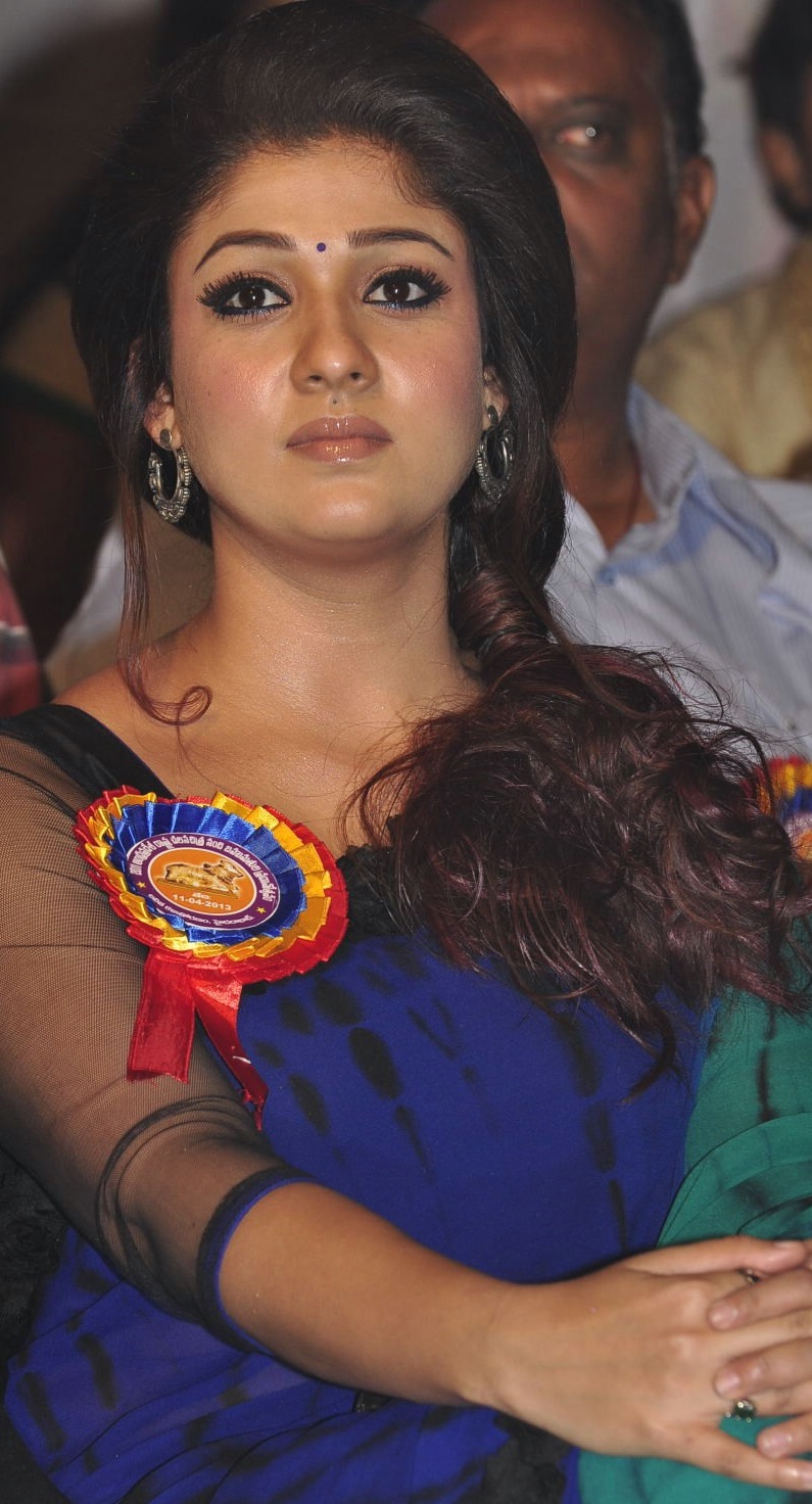 Nayantara Latest Photos In Spicy Blue Saree