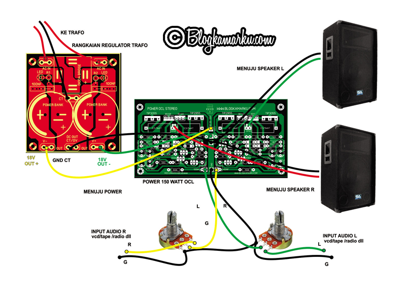 cara merakit ampli 150 watt Stereo Ocl Lengkap dengan