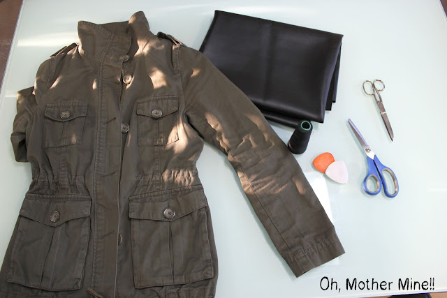 DIY Customizar una chaqueta con mangas de cuero. Blog de costura. Coser mangas