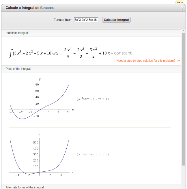 Calcule integrais de funções matemáticas online com esse widget