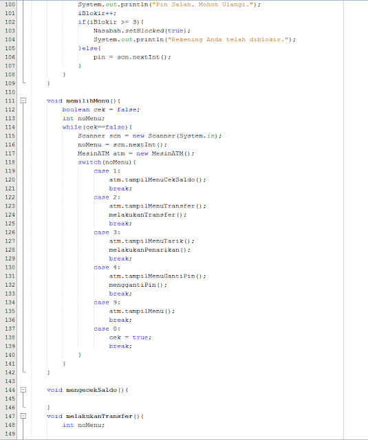 Program sederhana Java: Program ATM Machine (JAVA NETBEANS)