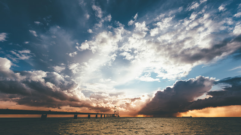 Sunset at Storebaelt - The Great Belt Bridge