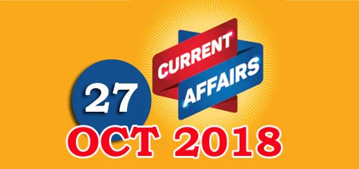 Kerala PSC Daily Malayalam Current Affairs 27 Oct 2018