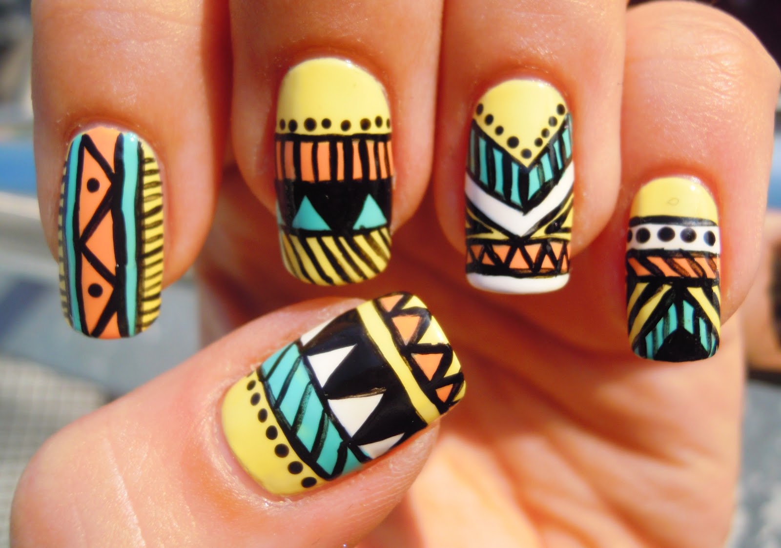 Marce7ina's Nai7 Art Tribal Aztec Nails