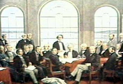 Fathers Of Confederation sitting around the table