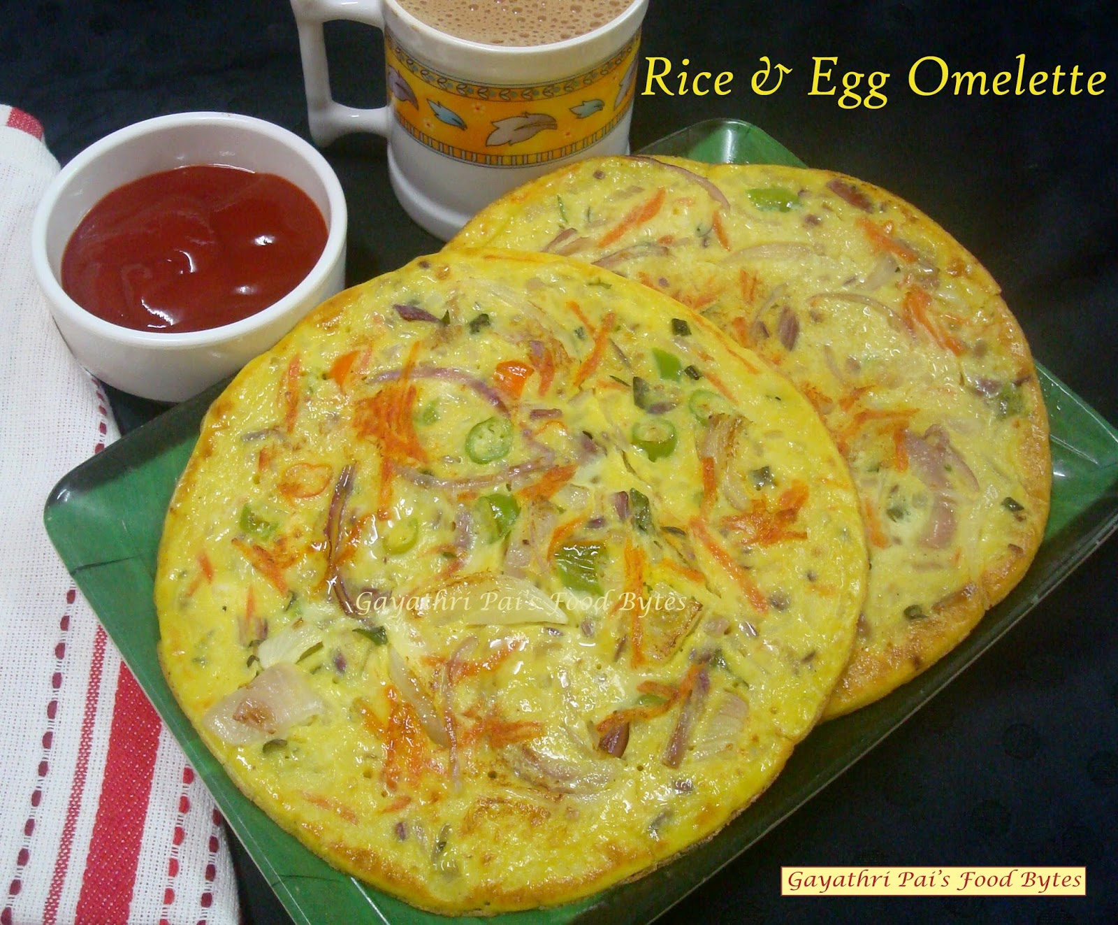 Gayathri Pai's Food Bytes Rice And Egg Omelette.