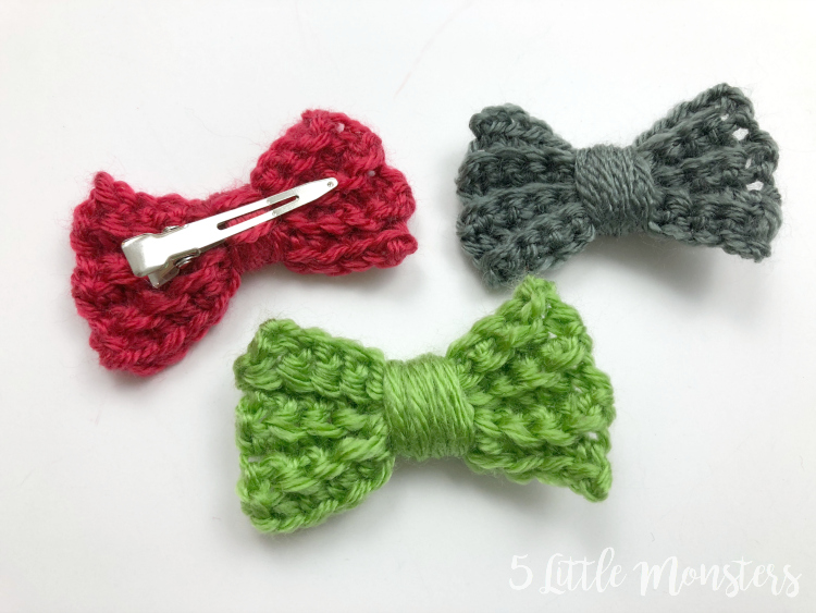 5 Little Monsters Crocheted Hair Bows