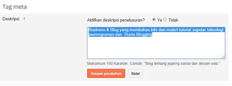 Cara Menampilkan dan Mengisi Deskripsi Penelusuran Blog SEO Friendly Cara Menampilkan dan Mengisi Deskripsi Penelusuran Blog SEO Friendly