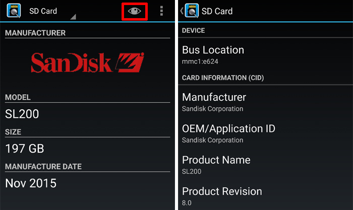 SD InsightでmicroSDの製造メーカーを調べる方法