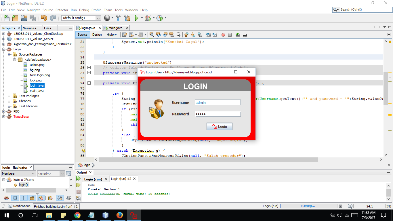 Membuat login dengan database mysql pada java | Download Source Code ...