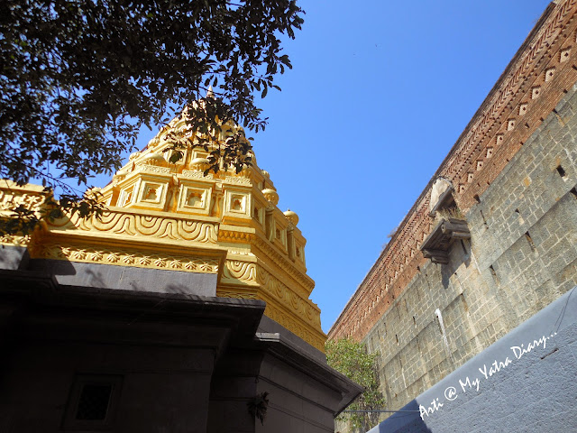The gold plated spire of the Bhairavnath temple, Saswad, Pune, Maharashtra