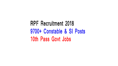 RPF Recruitment 2018 | 9739 RPF Constable & SI Online Form 2018
