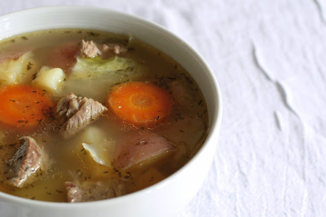 A recipe for Kjötsúpa, a traditional lamb soup from Iceland with root vegetables and cabbage.  Perfect comfort food - easy to make, affordable and hearty!