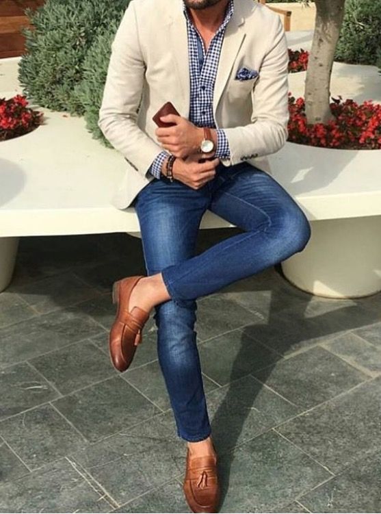 sapato com calça jeans masculino