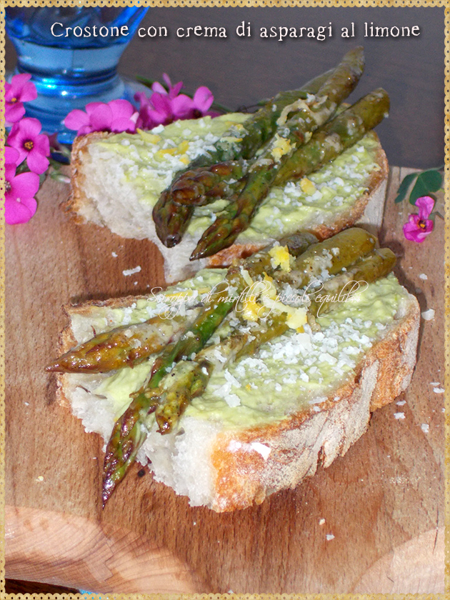 Crostone con crema di asparagi al limone