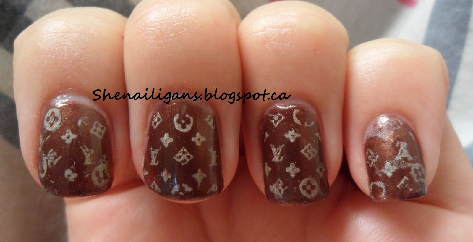 Shenailigans : My First Attempt at Nail Stamping- Awesome Louis Vuitton Nails!