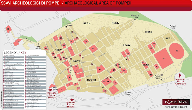 Mapa de Pompeya, Italia