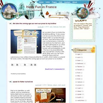 Have Fun in France Blogger Template. free download template blogspot