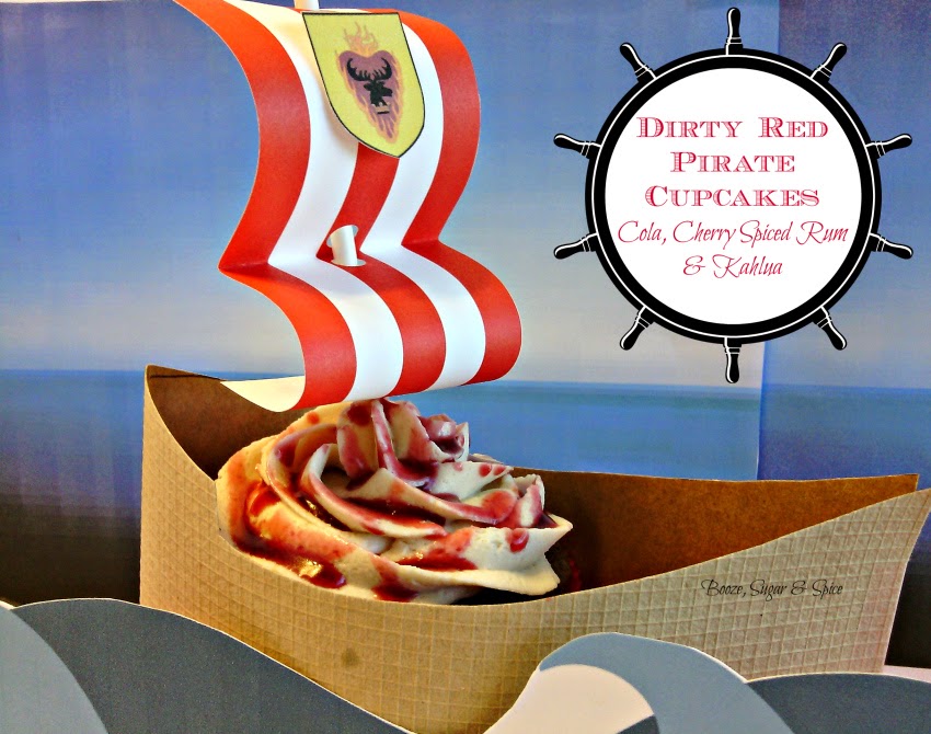 http://boozesugarandspice.com/2014/03/31/game-of-thrones-series-dirty-red-pirate-cupcakes-cola-cherry-spiced-rum-kahlua/