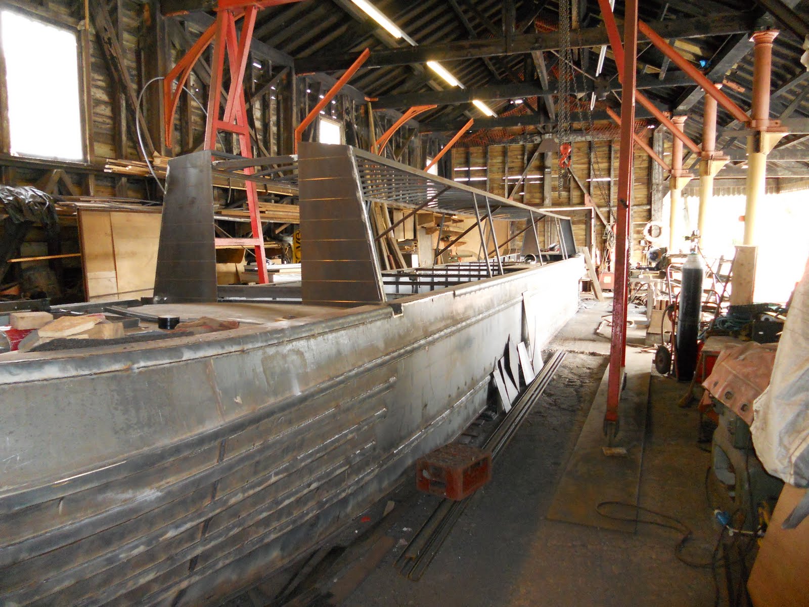 Harris & Watson Narrowboat Build Cabin roof framing