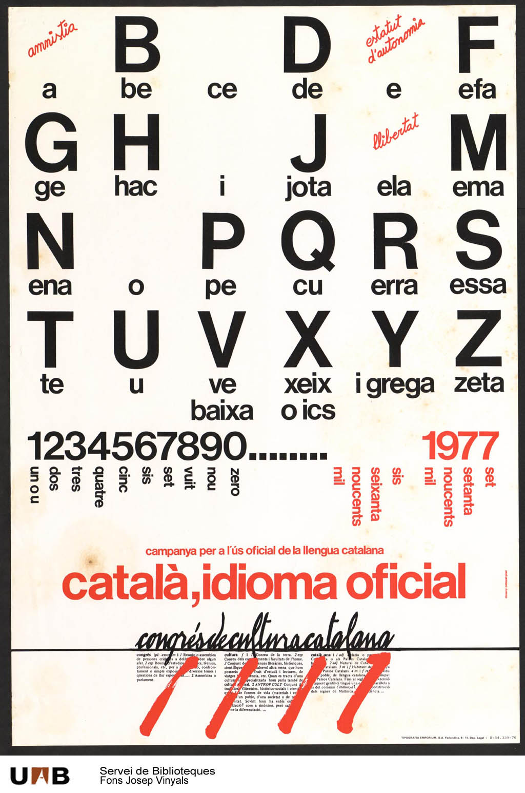 Congrés de Cultura Catalana by Josep Vinyals (1977)
