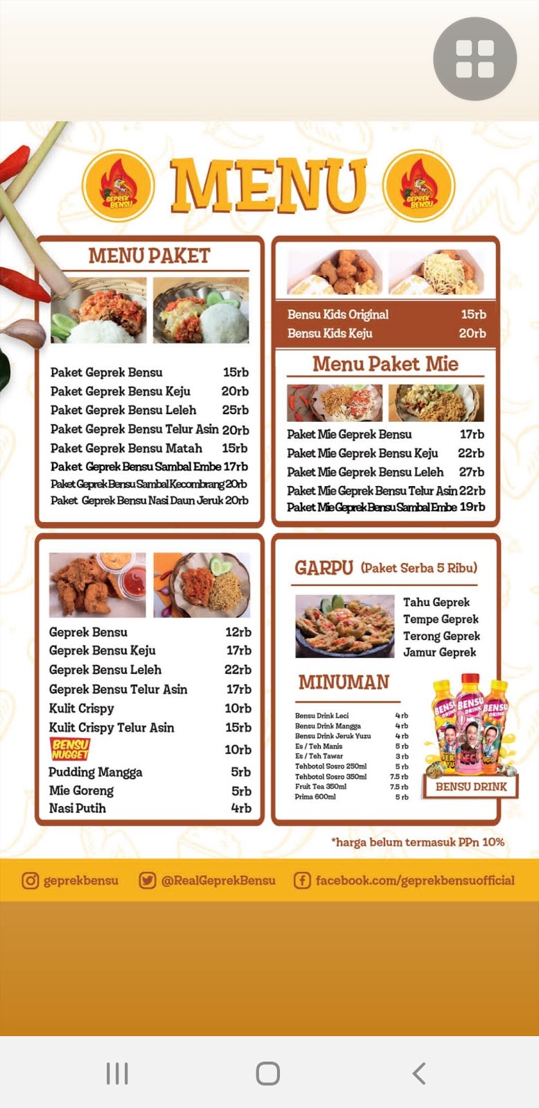 Review Singkat Geprek Bensu