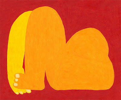 ART + MUSIC BLOG: ANDREW CHUANI HO . RECLINING NUDE YELLOW & RED . 2013