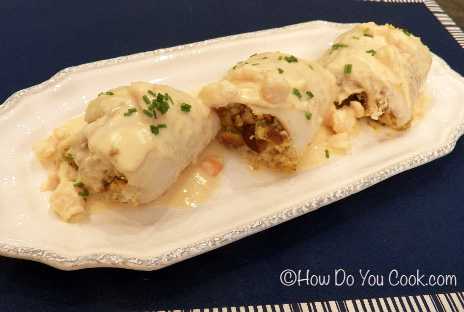 How Do You Swai Fillets with Cornbread Stuffing and Shrimp Sauce