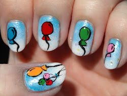 birthday nails balloon manicure balloons