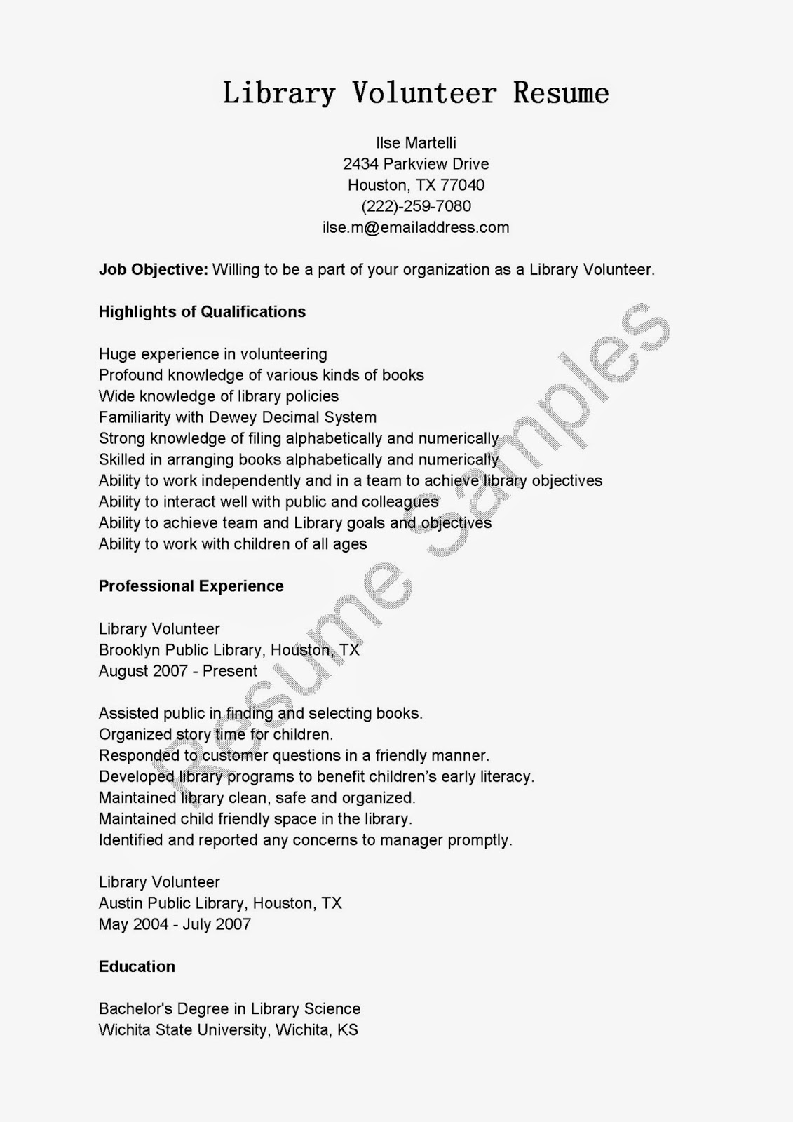 resume format for librarian post resume sles library volunteer resume sle resume format for librarian post resume sles library volunteer resume sle