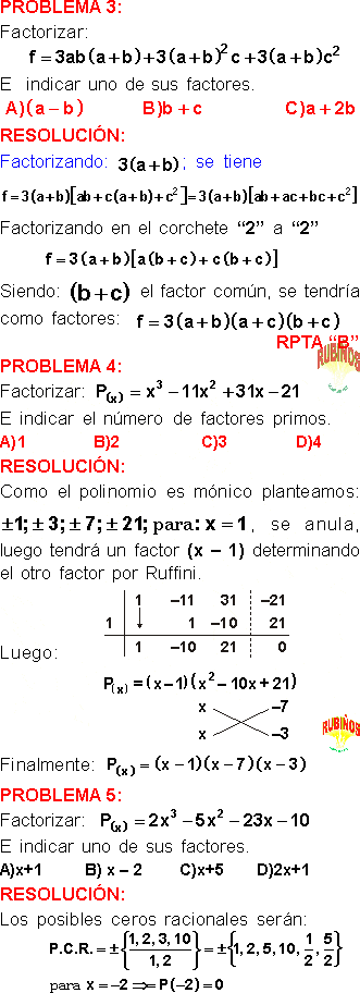 FACTORIZACIÓN DE POLINOMIOS EJERCICIOS RESUELTOS PDF