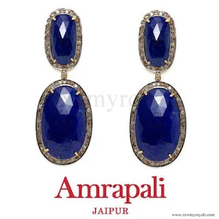 Kate Middleton jewels AMRAPALI  Lapis & Diamond Double Oval Drop Earrings