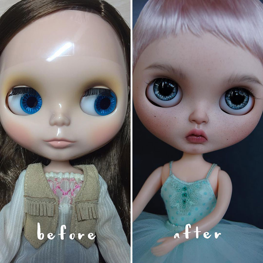 Ukrainian Artist Removes Makeup From Dolls And Repaints Them In A More Natural Way