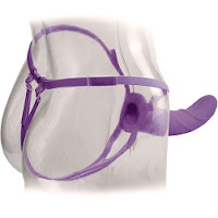 Elite 8" Vibrating Hollow Strap-On