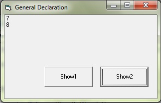 Variable declaration in general declaration section
