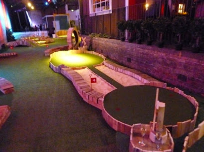 A sand-trap hole at Swingers Crazy Golf in Shoreditch! Swingers Crazy Golf in Shoreditch, London