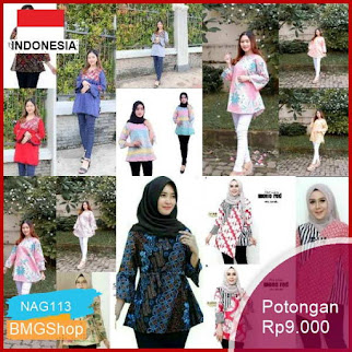 NAG113 Blouse Batik Wanita Atasan Wanita Blouse Motif Bagus Bmgshop