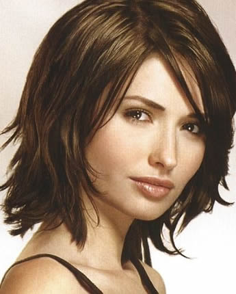 Medium Length Hair Style on Length Hairstyle With Layering Around The Perimeter Of The Hair