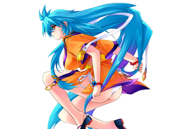 Anime Blue Hair Transparent PNG - wide 10