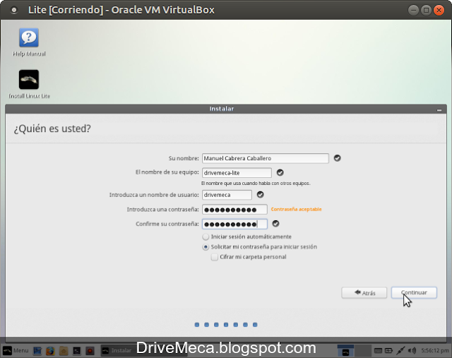 DriveMeca instalando Linux Lite 2.8 paso a paso