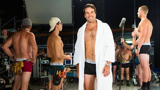 Pat Rafter & The Entire Film Crew Bare It All In Bonds Flexits Underwear Ad