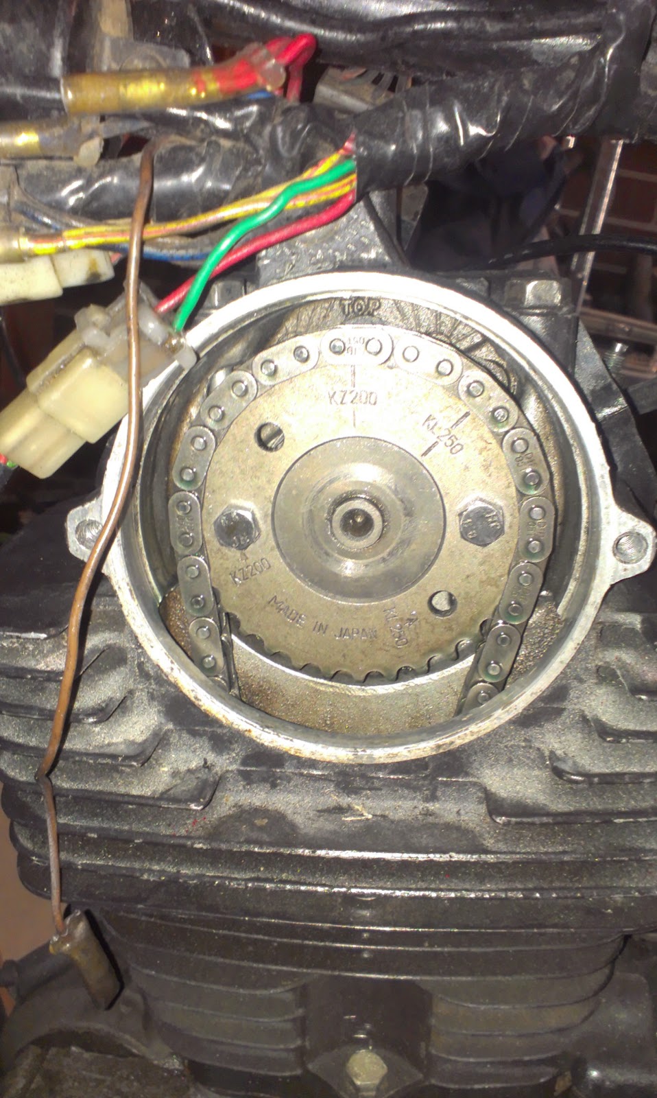 thegoogleof 1981 kawasaki z250c single cam chain timing