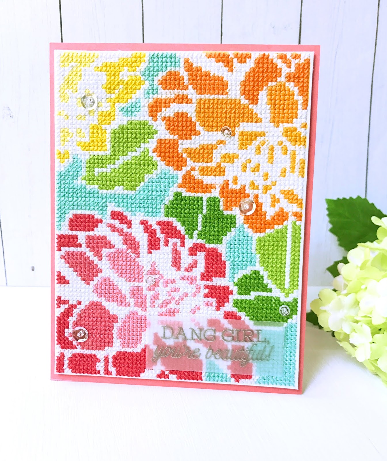 Using Dies as Stencils for Stitching Templates Altenew's Layered Floral Cover and Cross Stitch