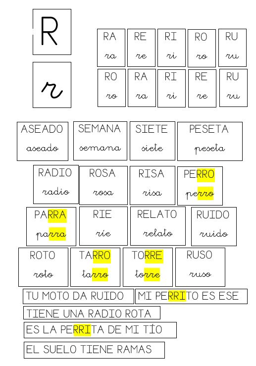 Ficha Para Leer Letra R