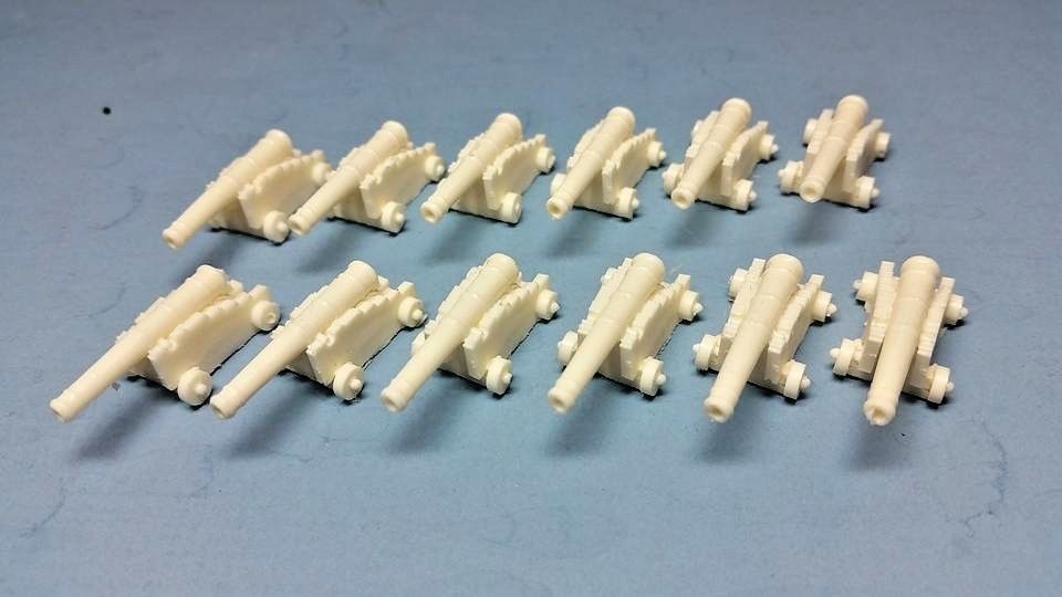 oldSarges Wargame and Model blog 1/100 scale ship cannons