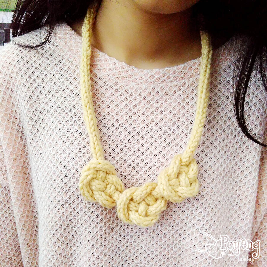 Ajeng Belajar Merajut Knitting with Ajeng ICord Triple Knot Necklace